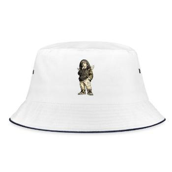 Anges en tenue urbaine avec des accents dorés - Bob - blanc/marine - Devant