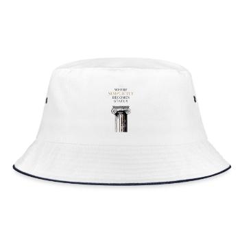 Minimalism Luxury Simple Premium Status - Bucket Hat - white/navy - Front