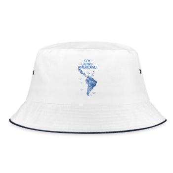 Latino American Map Pride - Bucket Hat - white/navy - Front