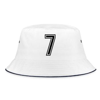 7 Number symbol - Bucket Hat - white/navy - Front