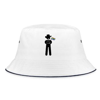The_proud_hillbilly_hippie - Bucket Hat - white/navy - Front