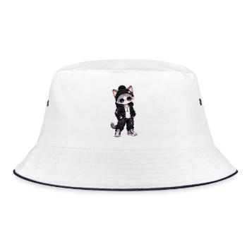 Chat streetwear - Bob - blanc/marine - Devant