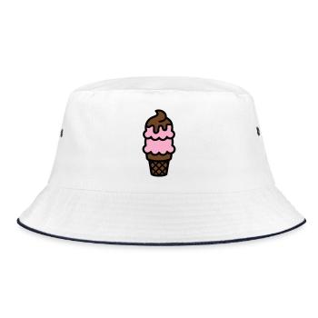 Eiswaffel Eiscreme Icon - Bucket Hat - white/navy - Front