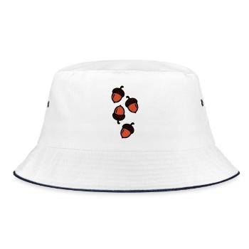 Eichel Comic Symbol - Bucket Hat - Weiß/Navy - Vorne