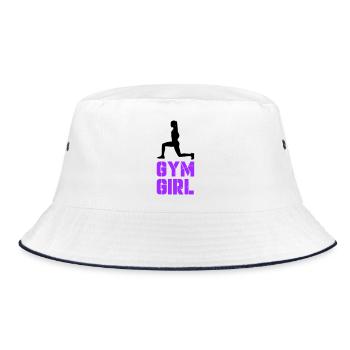 Gym Girl Kraft-Attitüde - Bucket Hat - Weiß/Navy - Vorne