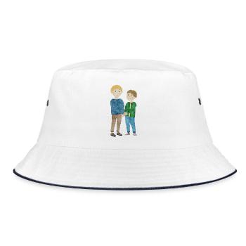 Kinderszene beste Freunde - Bucket Hat - Weiß/Navy - Vorne
