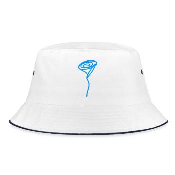 Blue Rose - Bucket Hat - Weiß/Navy - Vorne