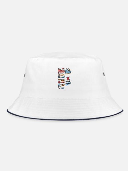 Mama Papa – Lustige Fragen aus dem Familienalltag - Bucket Hat - Weiß/Navy