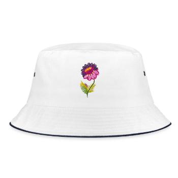 Belles fleurs isolées - Bob - blanc/marine - Devant