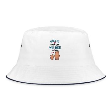 Glück Ist Einen Opa Wie Dich Zu Haben Danke Opi - Bucket Hat - Weiß/Navy - Vorne