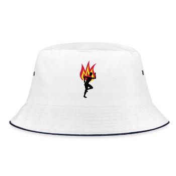 Jogger fire flame - Bucket Hat - white/navy - Front