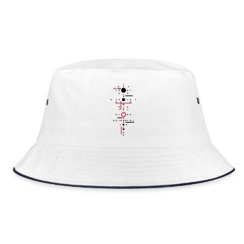 Points and lines - Bucket Hat - white/navy - Front