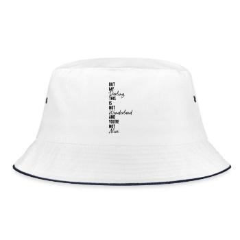 Alice Wonderland - Bucket Hat - Weiß/Navy - Vorne