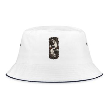 Twin Catrinas in Roses - Bucket Hat - white/navy - Front