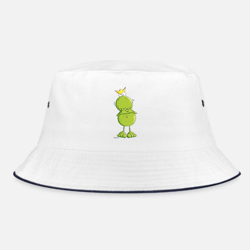 Frosch mit Krone - Bucket Hat - Weiß/Navy