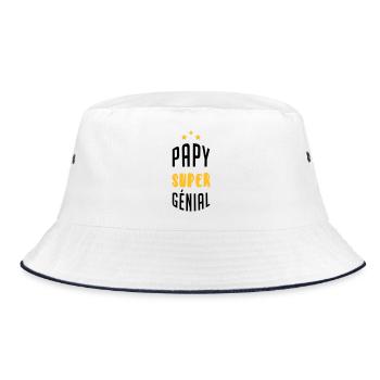 Papy Papi Grand Père Grand-Père Famille Noël - Bucket Hat - white/navy - Front