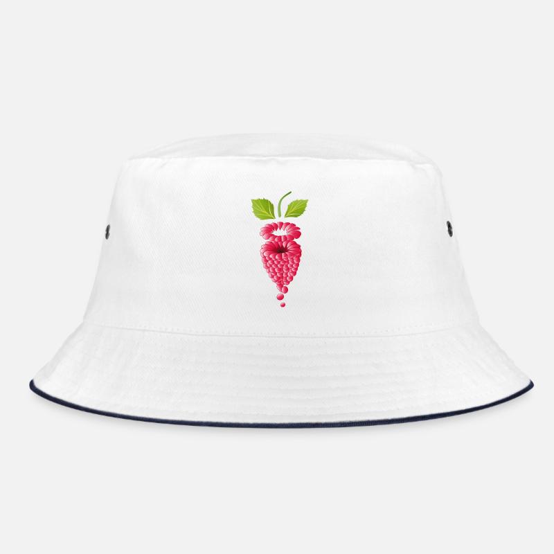 floating pink ripe raspberry Bucket Hat
