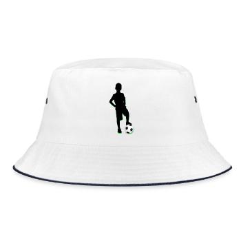 Cool Sport Fußball Ball Sport Kindershirt Fußball - Bucket Hat - Weiß/Navy - Vorne
