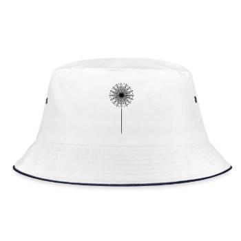 Pusteblume Löwenzahn - Bucket Hat - Weiß/Navy - Vorne