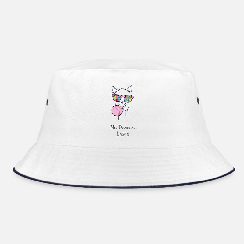 Buntes Lama mit Regenbogenbrille Bucket Hat
