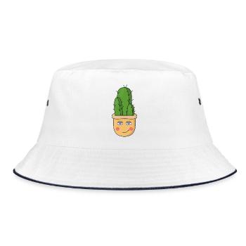 A cute cactus - Bucket Hat - white/navy - Front