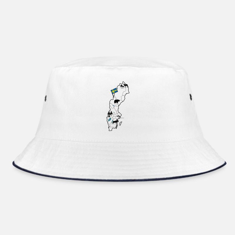 Sweden Map for Scandinavia Holidays Bucket Hat