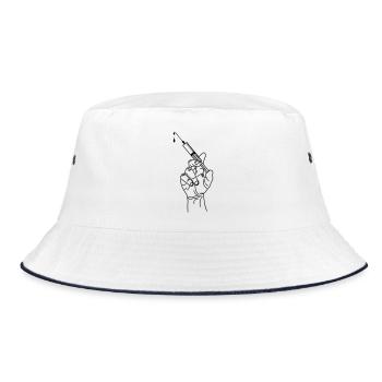 Hand holding vaccination syringe - Bucket Hat - white/navy - Front