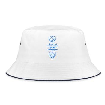 Es ist besser, bei mir zu sein - Bucket Hat - Weiß/Navy - Vorne