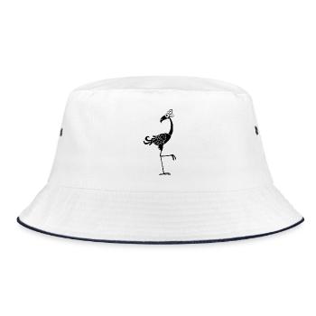 Lustiger schwarzer Vogel - Bucket Hat - Weiß/Navy - Vorne