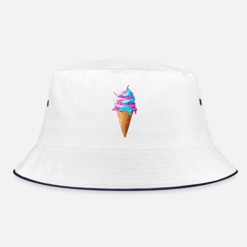 Lecker Eiscreme | Synthwave Eistüte Bucket Hat