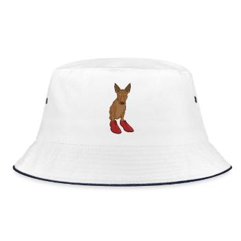 Ein entzückender Hund mit Schuhen - Bucket Hat - Weiß/Navy - Vorne