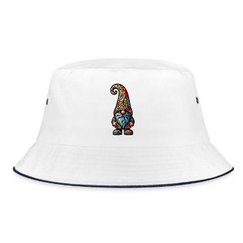 Gnom - Bucket Hat - Weiß/Navy - Vorne