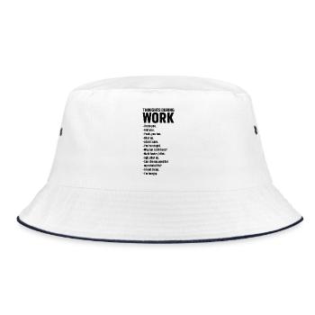 Gedanken während der Arbeit - Bucket Hat - Weiß/Navy - Vorne