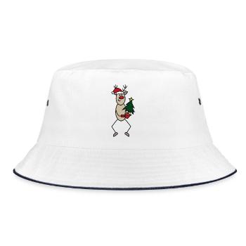 Lustige Weihnachten - Bucket Hat - Weiß/Navy - Vorne