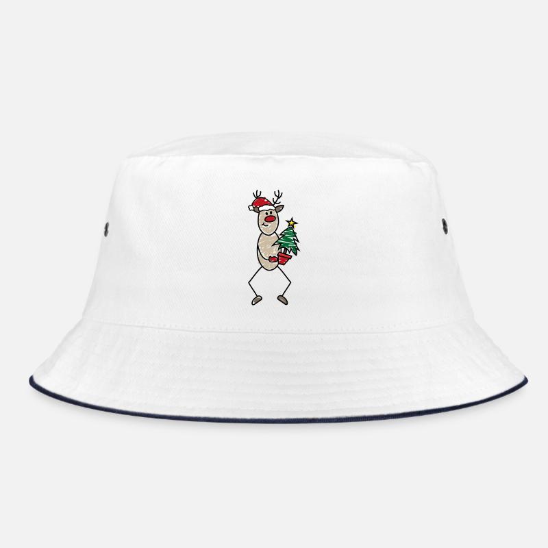 Weihnachten - Bucket Hat - Weiß/Navy
