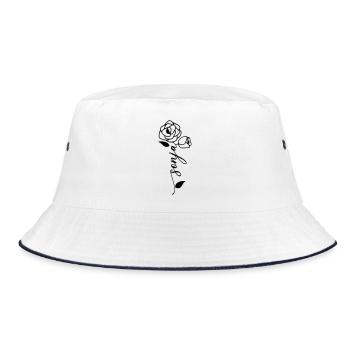 Sonja Name Vorname Namensblume - Bucket Hat - Weiß/Navy - Vorne