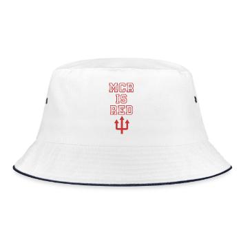 Manchester is red - Bucket Hat - white/navy - Front
