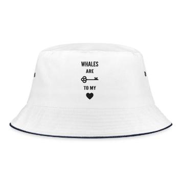 Wale sind der Schlüssel zu meinem Herzen - Bucket Hat - Weiß/Navy - Vorne