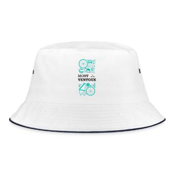 Ich kann nicht, ich habe den Mont Ventoux - Bucket Hat - Weiß/Navy - Vorne