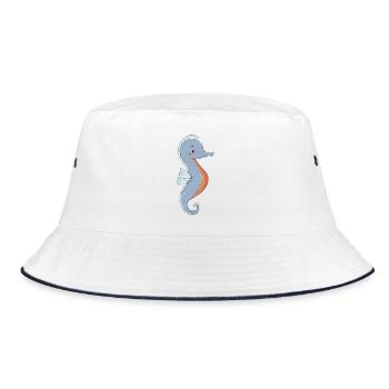 Sea horse - Bucket Hat - white/navy - Front