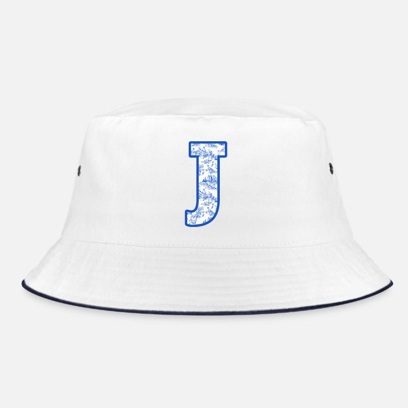 Letter j blue chinoiserie Bucket Hat