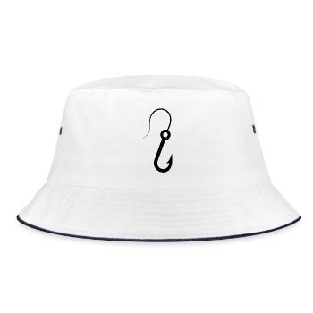 Fishing hook fishing latin - Bucket Hat - white/navy - Front