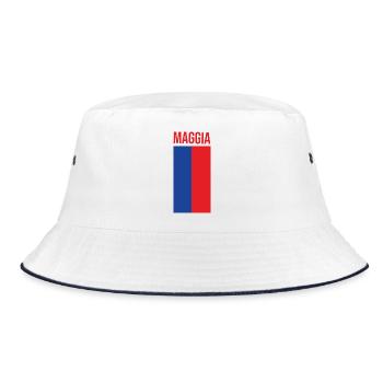 Maggia Ticino Souvenir - Bucket Hat - white/navy - Front