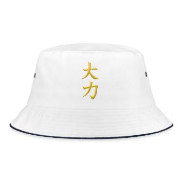 Dai Chikara – Große Kraft - Bucket Hat - Weiß/Navy - Vorne