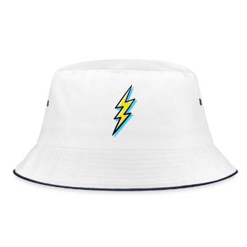 Blitz im Vorhut-Stil - Bucket Hat - Weiß/Navy - Vorne