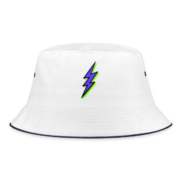 Abstract Ray in Neon Tones - Bucket Hat - white/navy - Front