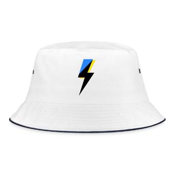 Blue and Yellow Geometry - Bucket Hat - white/navy - Front