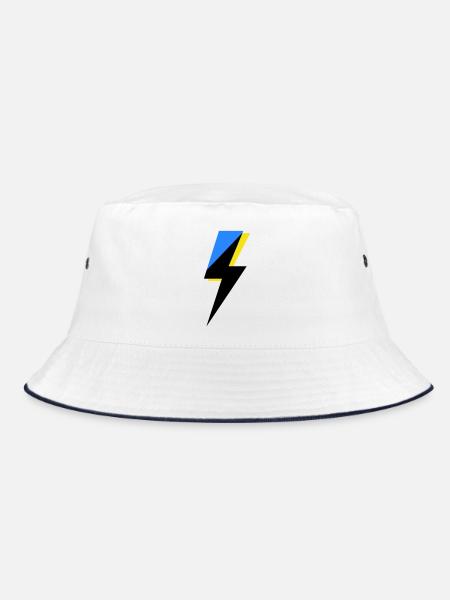 Blue and Yellow Geometry - Bucket Hat - white/navy - Front