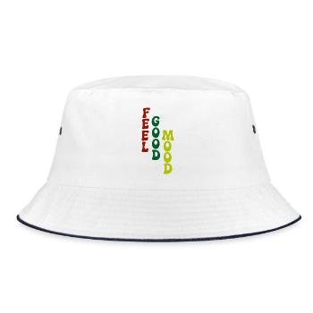Feel Good Mood Vertical Typography - Bucket Hat - white/navy - Front