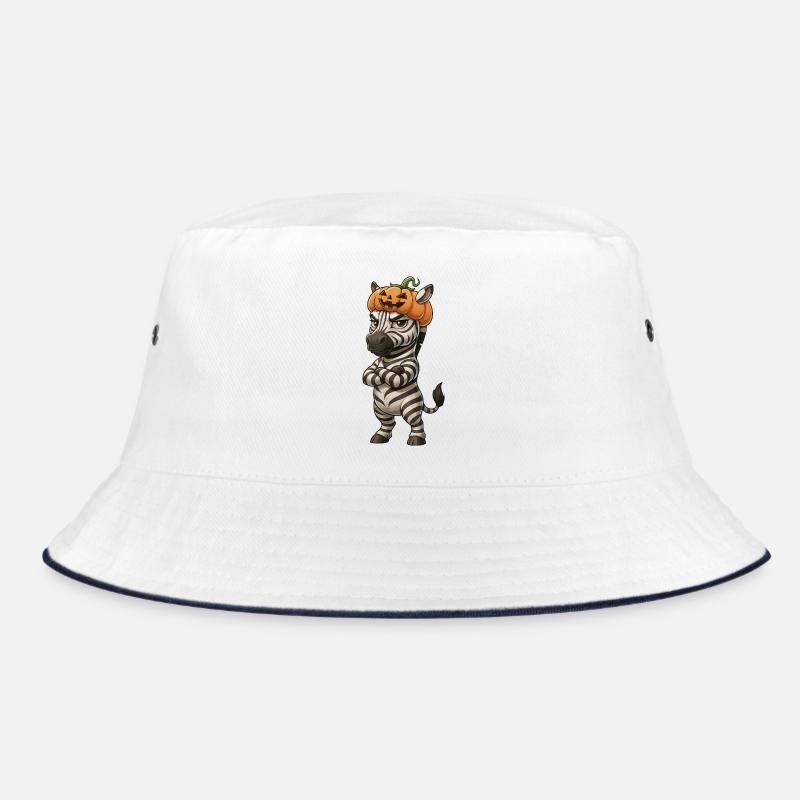 Grim Zebra Halloween Pouting Arms Bucket Hat